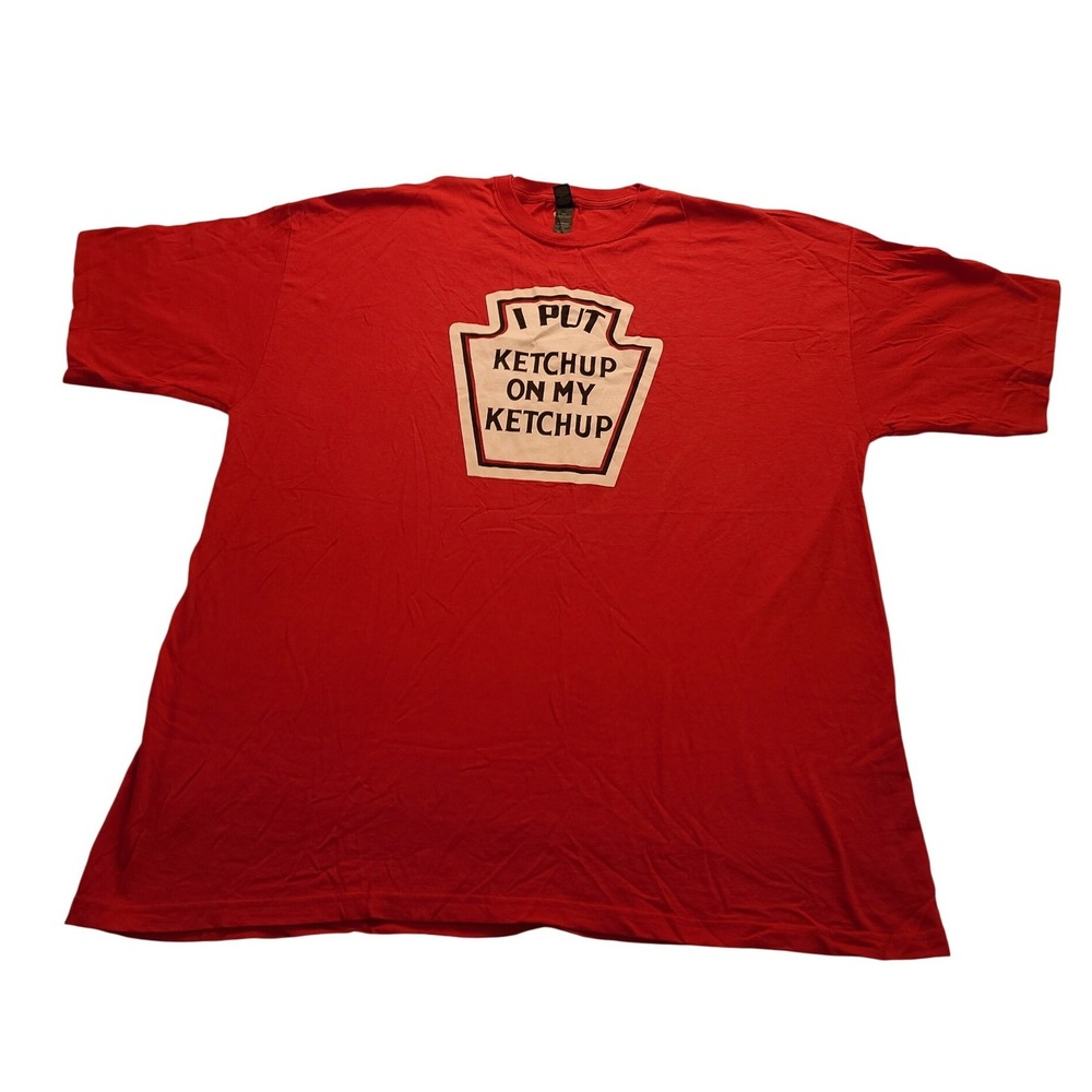 M&O Gold Men's XXL Red I Put Ketchup On My Ketchup Graphic TShirt Funny Food Tee